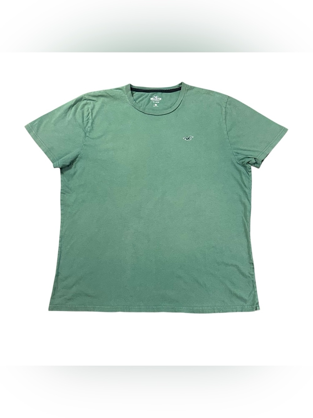 Hollister Mens XL Green Crew Neck T Shirt Logo 100% Cotton Short Sleeve